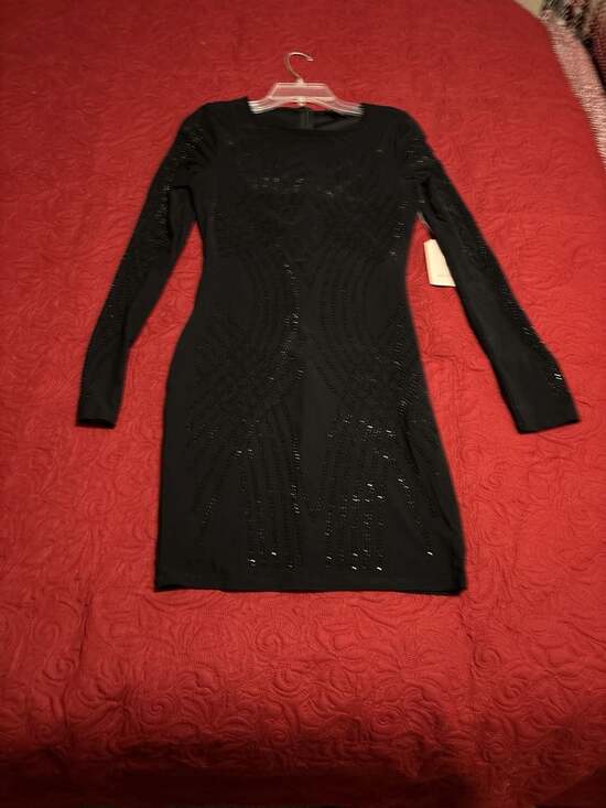 Black biashe sequined dress size medium. Mesh... - Picture 6 of 7